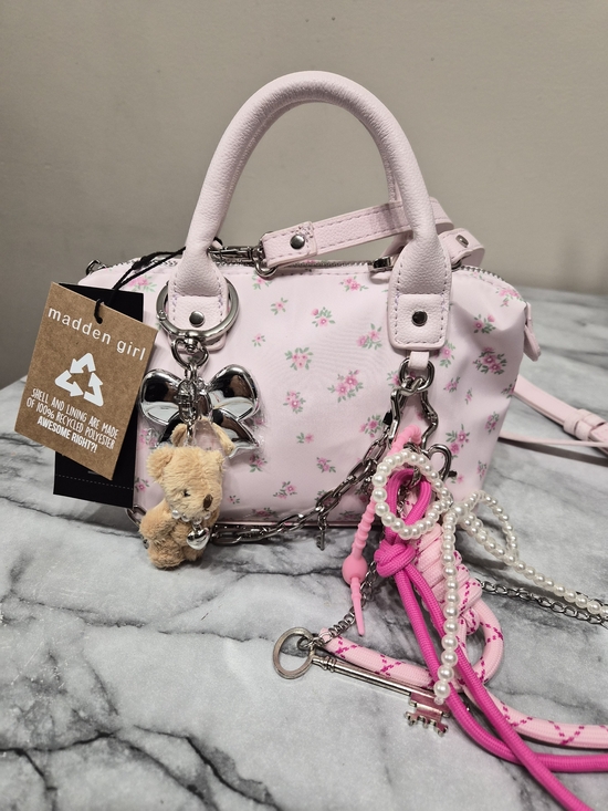 Madden Girl Handbags - Madden Girl Pink Floral Mini Satchel
